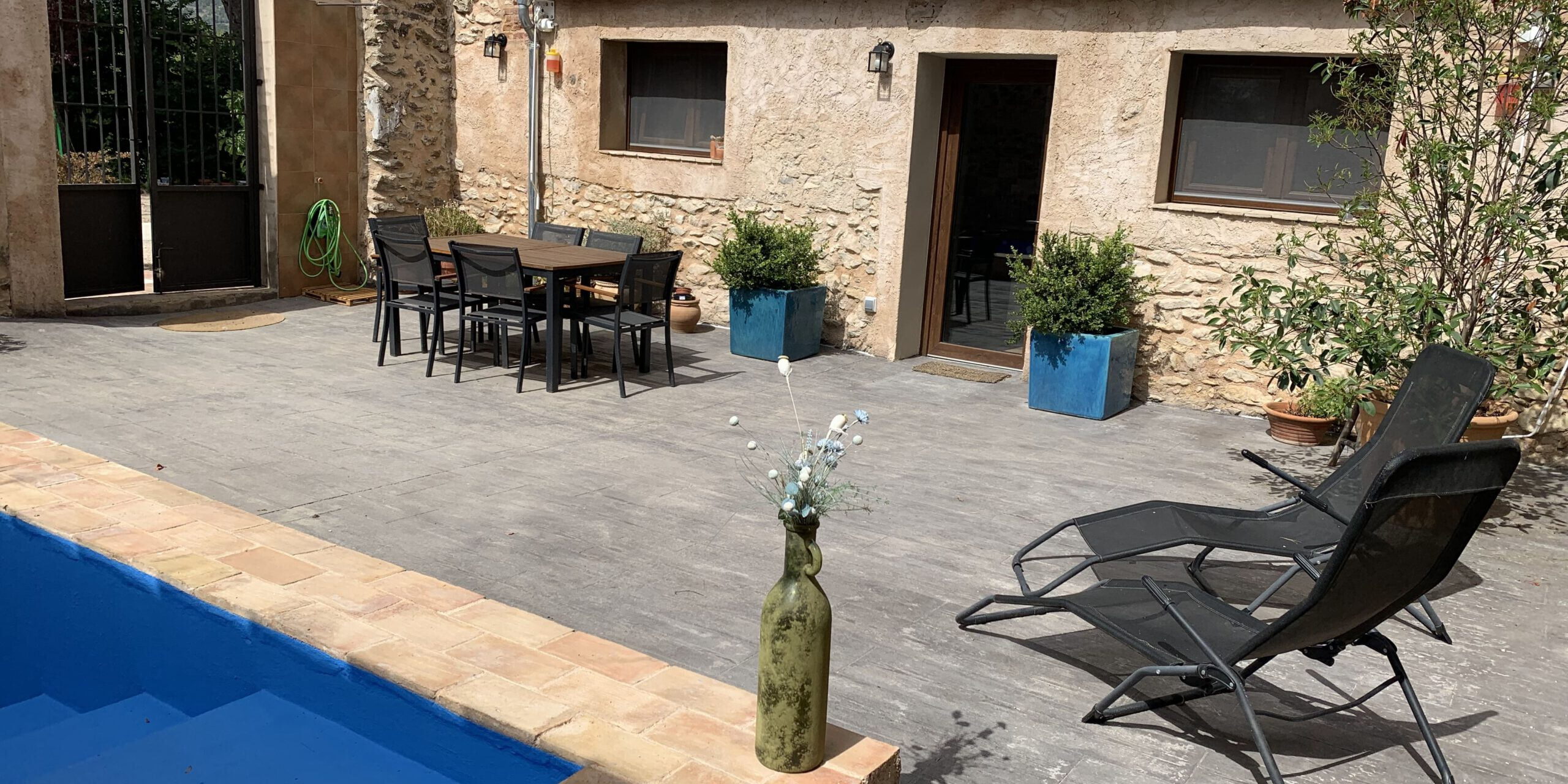 masia en alfafara - piscina